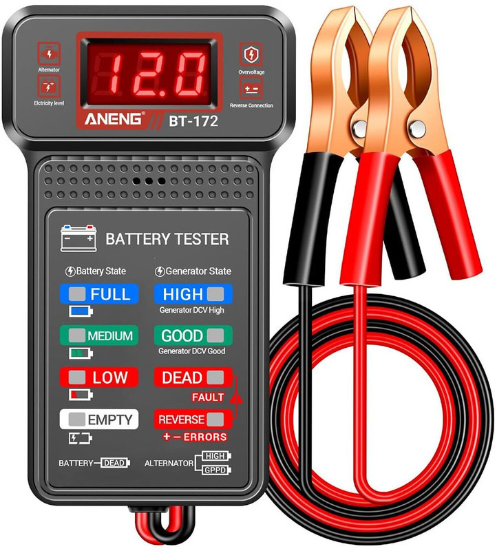 ELEPHANTBOAT 12V Digital Car Battery Tester LCD Display Voltmeter Digital Battery Tester