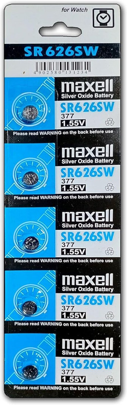 Maxell SR626SW 1.55V Silver Oxide  (Pack of 5)  Battery(Pack of 5)