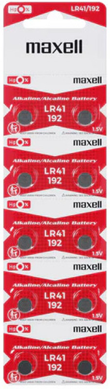 Maxell ⚡HyperCell LR41 1.5V Advanced Alkaline  Ultra High Performance Cell  Battery(Pack of 10)