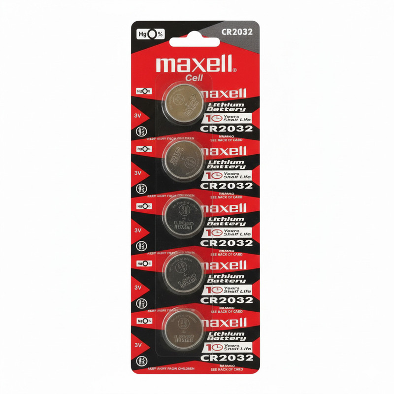 Maxell ⚡ CR2032 3V Lithium Cell: 10-Year Shelf Life, Reliable Tech Power!  Battery(Pack of 5)