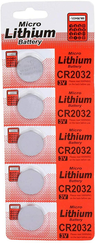 Villy 2032  3V Micro Lithium Button Coin Cell  Battery(Pack of 5)
