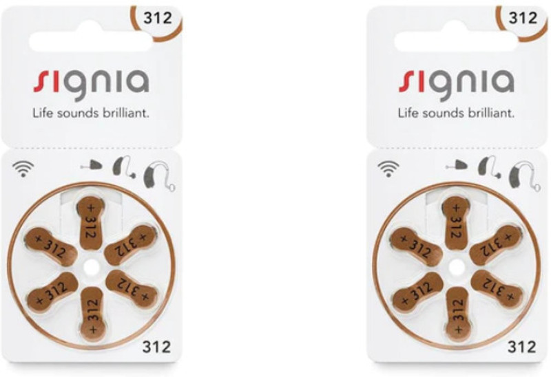 Signia Hearing Aid  312- 12pcs 10966598  Battery(Pack of 2)