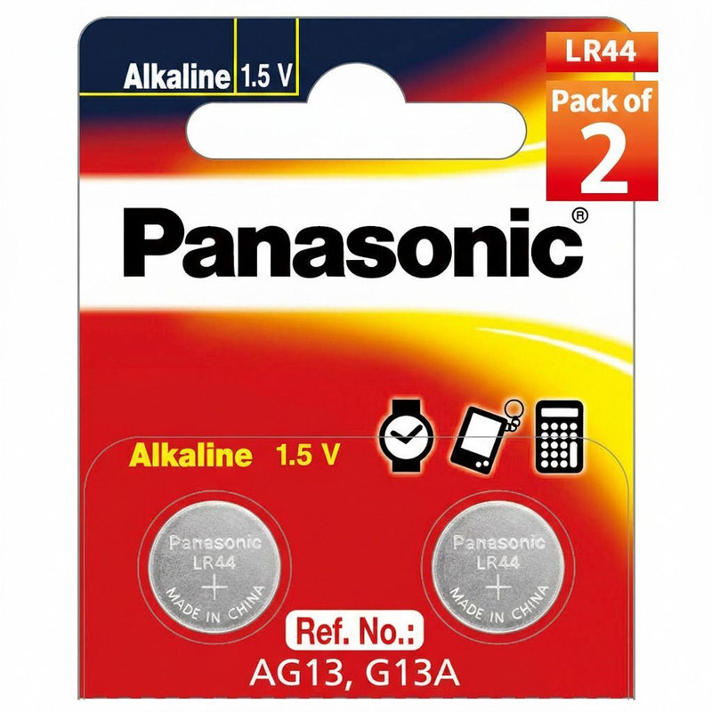 Panasonic LR44 Alkaline Coin Batteries 1.5 V  Battery(Pack of 2)