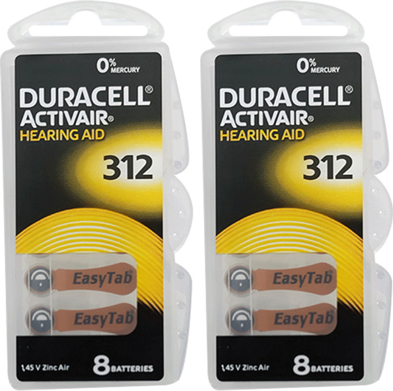 DURACELL Size 312 Hearing Aid   Battery(Pack of 16)