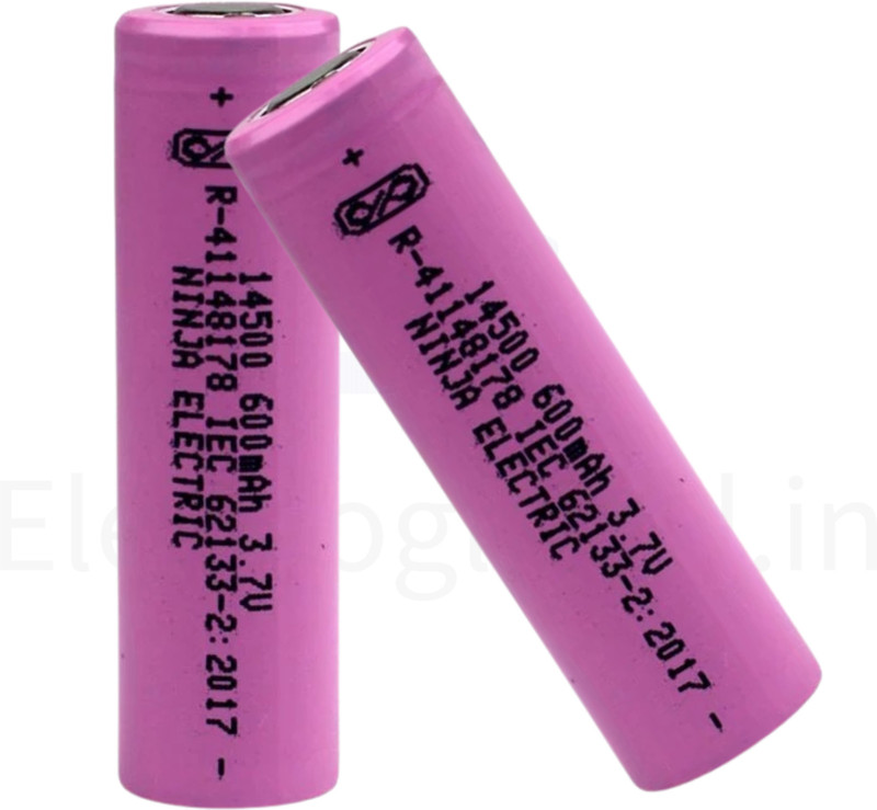 Electroglobal 3.7V 600mAh 14500 Li-ion Rechargeable/14500 li battery - AA Size (Flat Top) Game Battery(Yes)