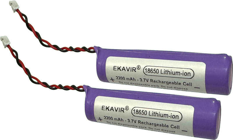 Ekavir 2200mAh 3.7V Lithium Rechargeable Batteries, Constant Power & Quick Charge  Battery(Pack of 2)