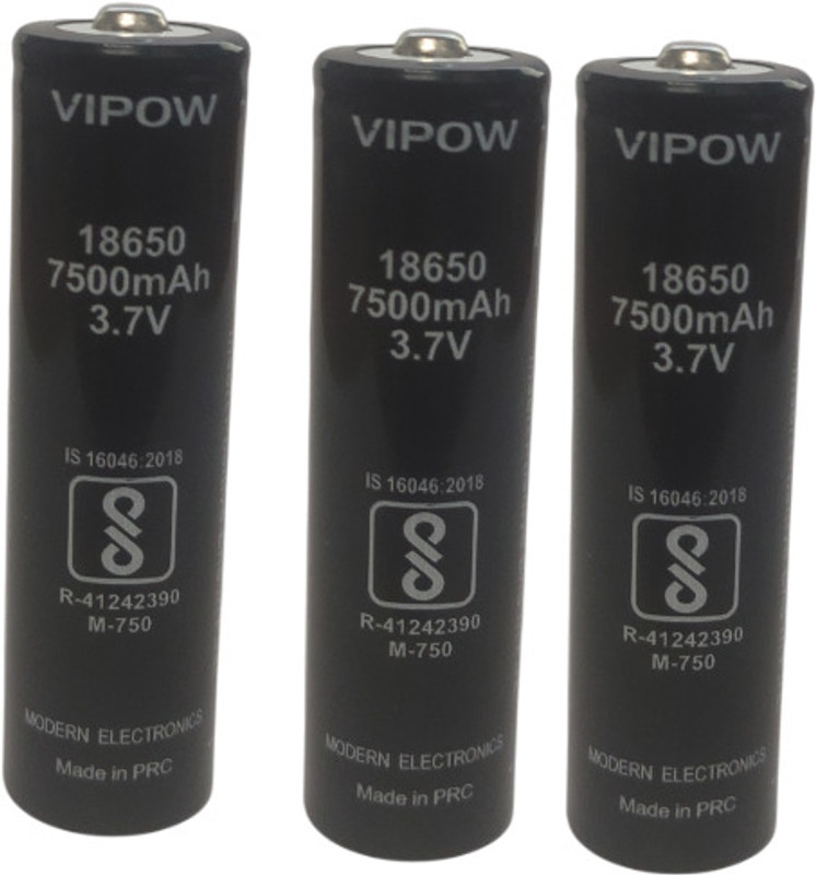 MONTU 18650 Lithium Ion 3.7V UP TO 7500 MAH Set Of 3 Top Pin Type Bottom Flat Type Battery(Pack of 3)
