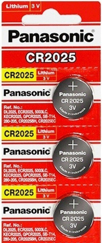 Panasonic CR2025 Lithium 3V Long -Lasting Coin Cell Battery(Pack of 3)