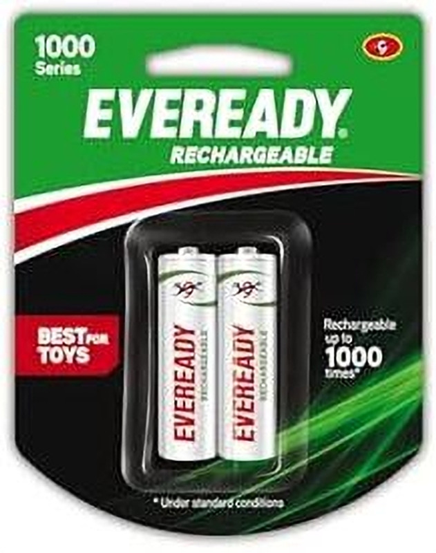 EVEREADY Rechargeable AA , 600 mAh, 1.2V NiMH, Rechargeable Up to 1000 Times*,  Battery(Pack of 2)
