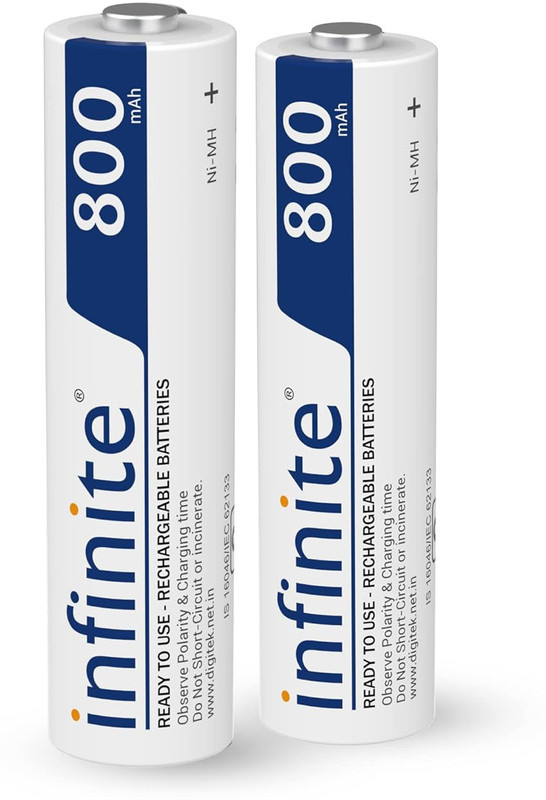 Envie AAA Rechargeable Batteries | High-Capacity Ni-MH | 800 mAh | Low Self Discharge | Pre-Charged (Pack Of 2) (AAA 800 2PL) Battery(Pack of 2)