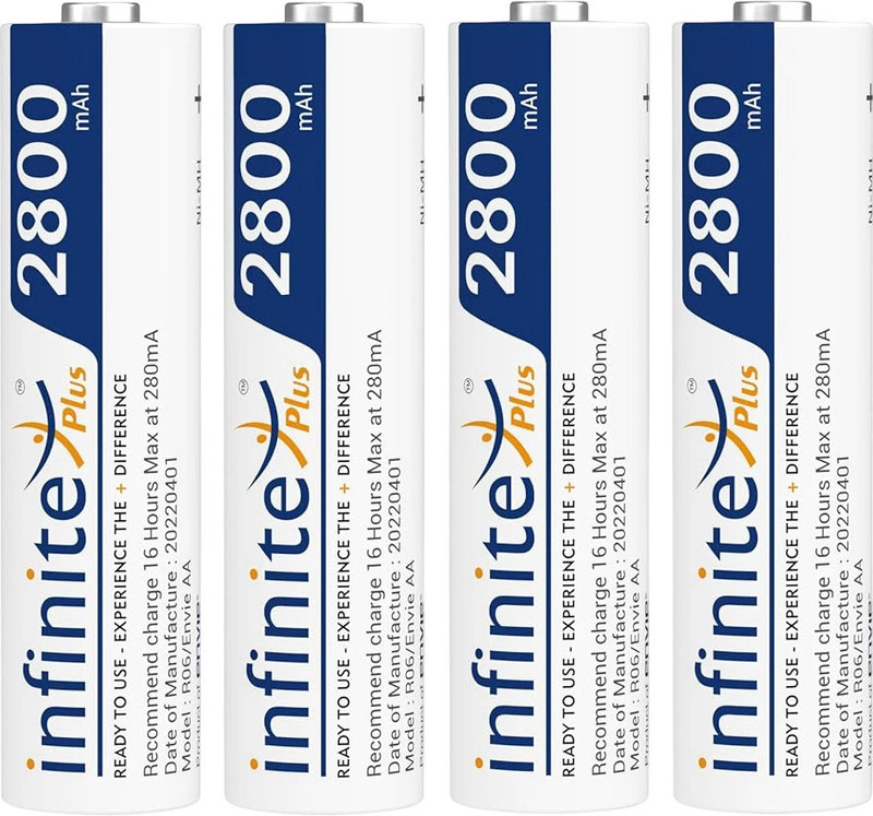 Envie AA 2800 mAh Ni-MH Infinite Plus AA High Capacity Ready to Use   Battery(Pack of 2)
