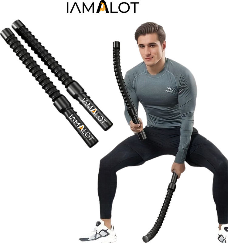 IAMALOT Flexible Power Training Rope Stick for Full Body Workout Battle Rope(Length: 3 ft, Weight: 0.5 kg, Thickness: 1.2 inch)