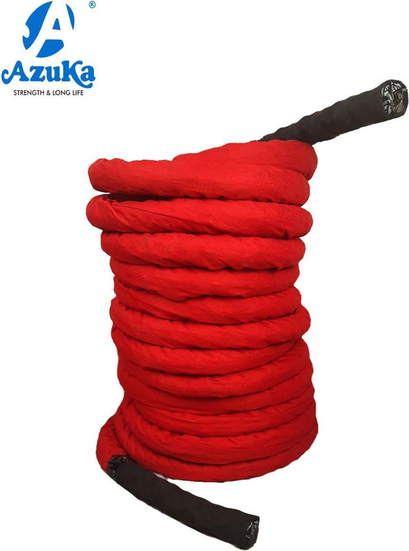 Azuka Battle Rope Black with Sleeve (1.5 inch X 50 Ft) Battle Rope(Length: 50 ft, Weight: 10 kg, Thickness: 1.5 inch)