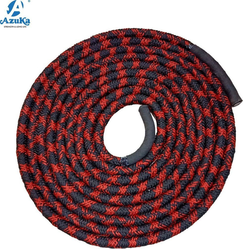 Azuka Professional Polydacron Battle Rope 1.5inch 40ft Full kit (Black Red) Battle Rope(Length: 40 ft, Weight: 8 kg, Thickness: 1.5 inch)