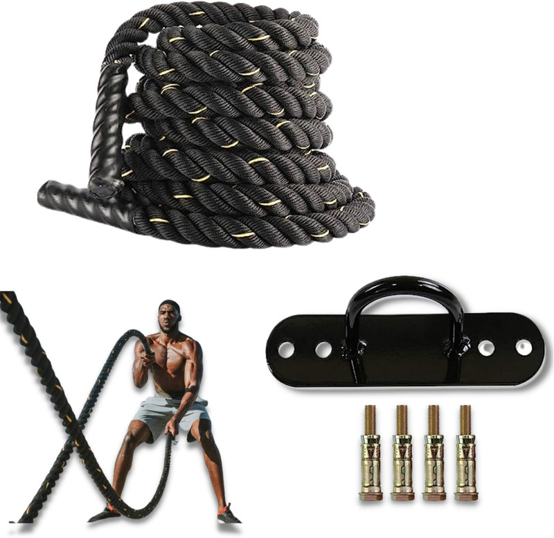 FIRE FITNESS home gym equipmnt Battle Rope for men and women for Out Weighted Workout Rope Battle Rope(Length: 3 ft, Weight: 4.5 kg, Thickness: 5 inch)