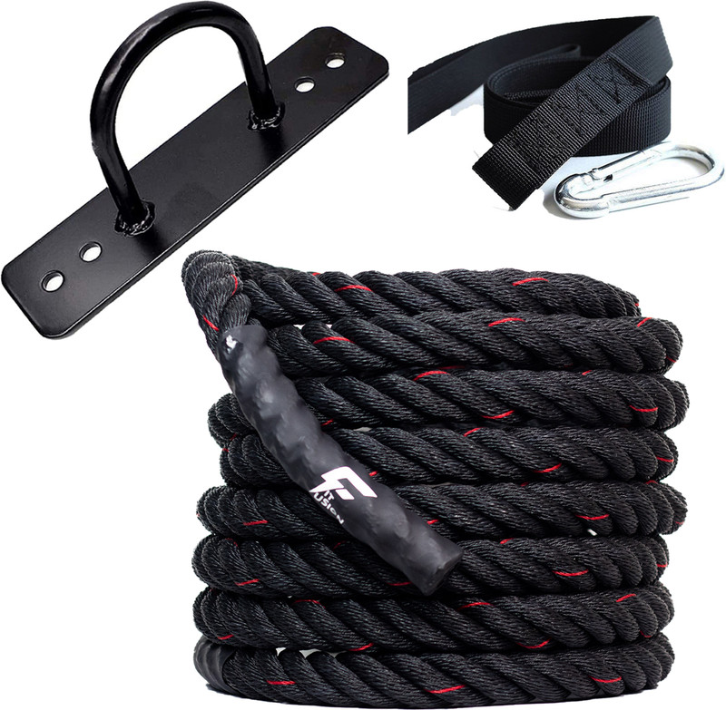 Fit Fusion Battle Rope with Anchor Strap for Gym, Heavy workout, Cardio, full body Exercise Battle Rope(Length: 30 ft, Weight: 7 kg, Thickness: 1.5 inch)
