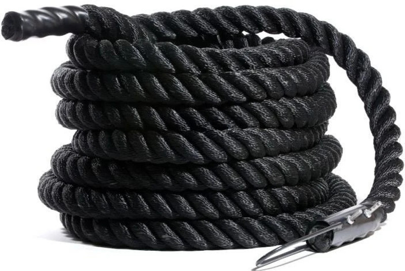 IRIS 25 mm Black Poly Dac Gym 3 meter Battle Rope(Length: 9.8 ft, Weight: 3 kg, Thickness: 0.984 inch)