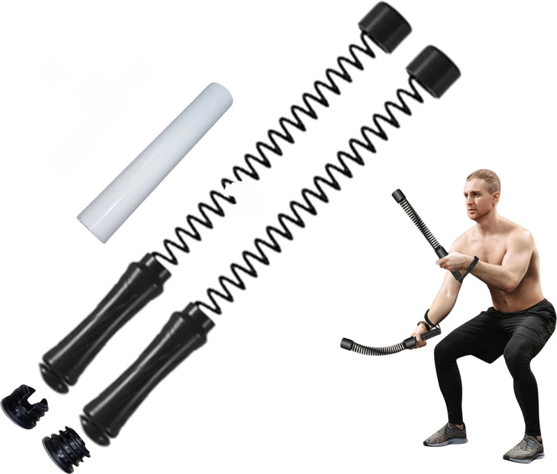 GJSHOP 2 in 1 Compact Cordless Battle Ropes Spring Metal Bars for Home Gym upper body Battle Rope(Length: 1.3 ft, Weight: 0.929 kg, Thickness: 0.16 inch)