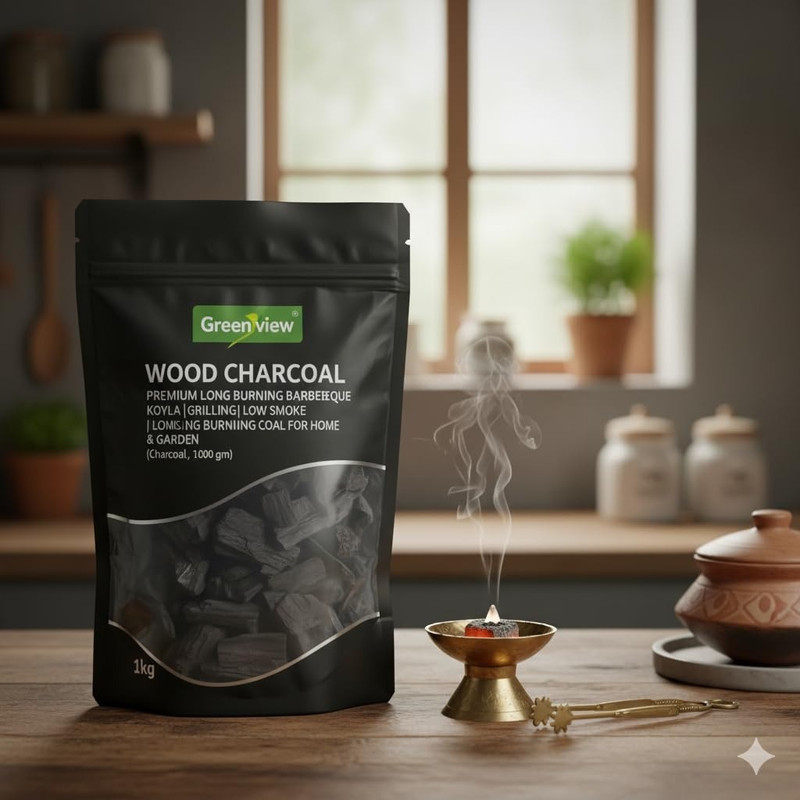 Green view Natural Barbeque Wood Chunks(1 kg)