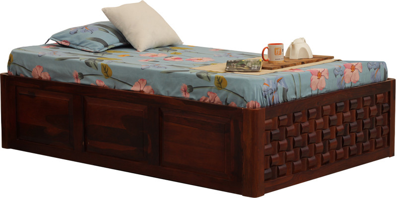 Sheesham Craft Nivora Single Size(72"x48") Diwan With Storage,12-Month Warranty,Natural Colour Solid Wood Single Box Bed(Finish Color - Natural Honey Oak, Delivery Condition - DIY(Do-It-Yourself))