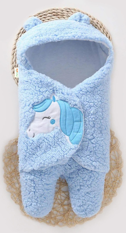 Oyo Baby Cotton Baby Bed Sized Bedding Set(Blue Unicorn, 1 Baby Blanket)