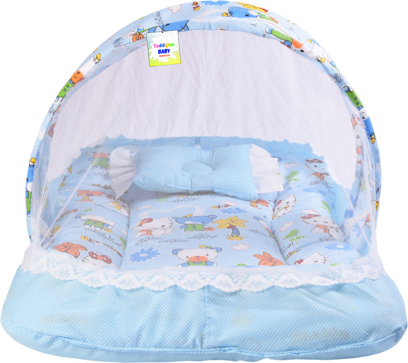 Toddylon New Born Baby Boys & Baby Girs Luxury Baby Bed Cotton Washable Kids Mosquito Net(Blue, Bed Box)