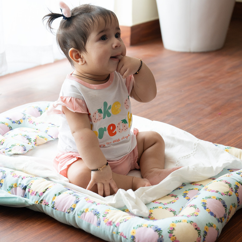 TIDY SLEEP Cotton Baby Bed Sized Bedding Set(Ballerina, 1)