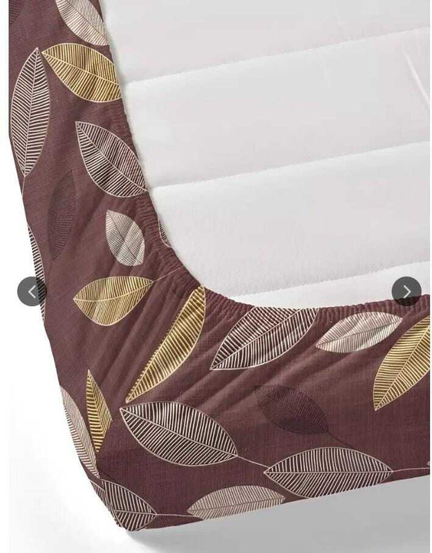 Aastha Handicrafts Polycotton King Fitted (Elastic) 400 TC 3D Printed 1 Bedsheet with 2 Pillow Covers(mahroom)