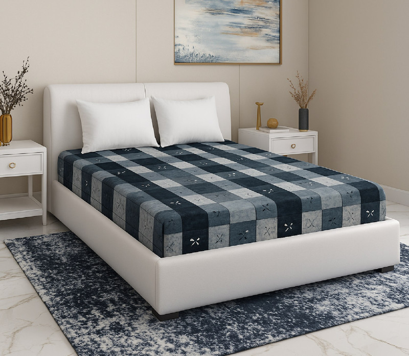 Flipkart SmartBuy Microfiber Double Flat 110 TC Printed 1 Bedsheet with 2 Pillow Covers(Only Bedsheet)