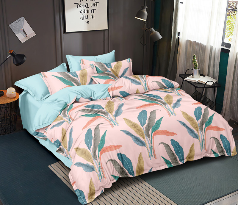 MORADO Polycotton Double Flat 210 TC Floral 1 Bedsheet with 2 Pillow Covers(Peach)