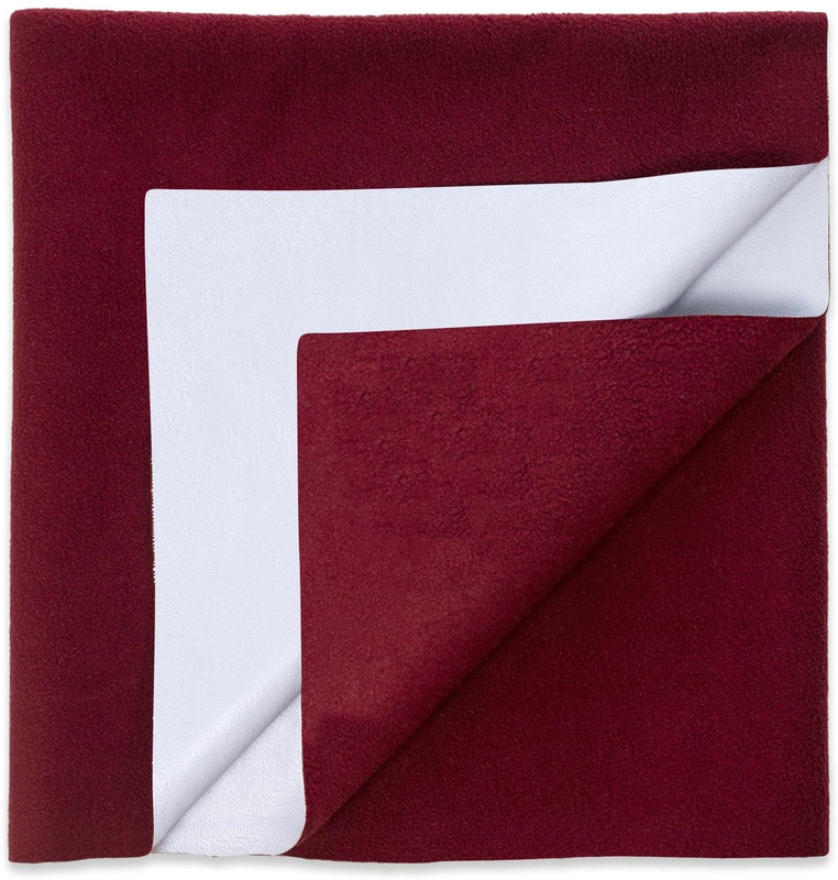 MY BABY LOVE A PERFECT CARE Cotton Crib Flat 0 TC Solid 1 Bedsheet with 2 Pillow Covers(Maroon)