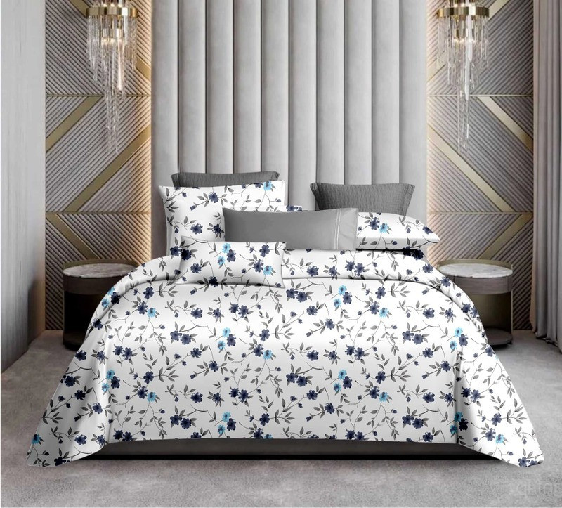 classicalsfashions Polycotton Single Flat 299 TC Text Print 1 Bedsheet with 2 Pillow Covers(Multicolor)
