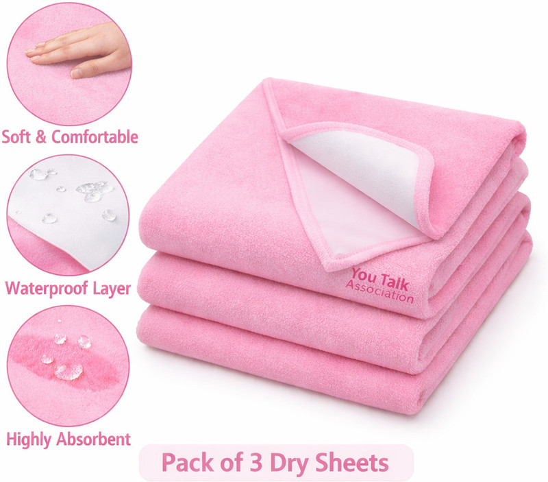 youtalk Cotton Single Flat 140 TC Solid 3 Bedsheets(Pink)