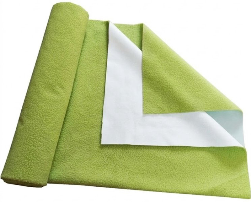 BABY AURA Fleece Crib Flat 1000 TC Solid 1 Bedsheet(Green)