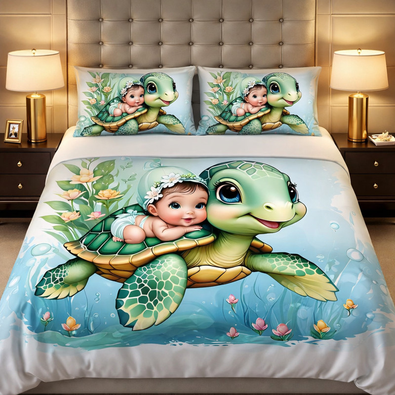HIYANSHI HOME FURNISHING Cotton King Flat 400 TC 7D Digital 1 Bedsheet(Multicolor)