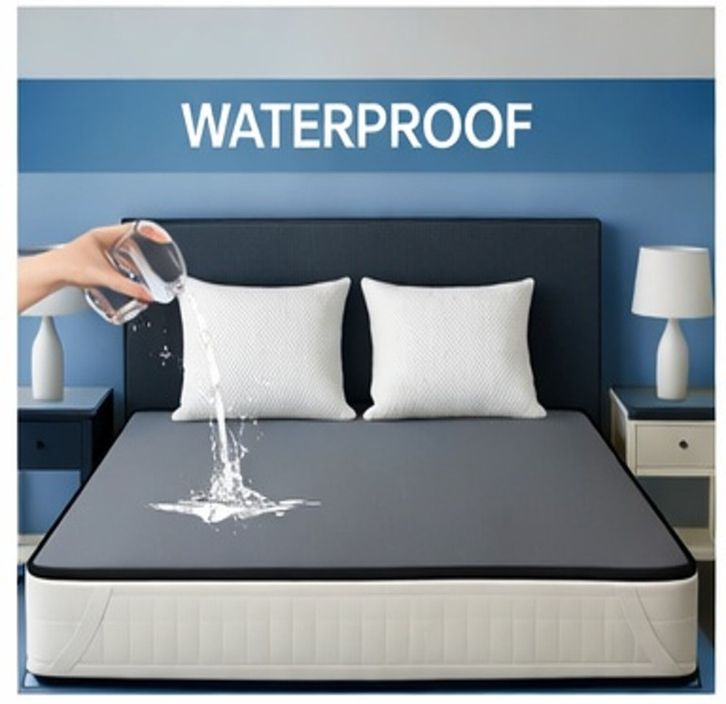 tag24 PVC Double Flat 185 TC Solid 1 Bedsheet(Grey)