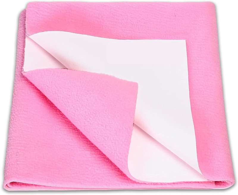 Tinitot Cotton Crib Flat 290 TC Solid 1 Bedsheet with 2 Pillow Covers(Pink)