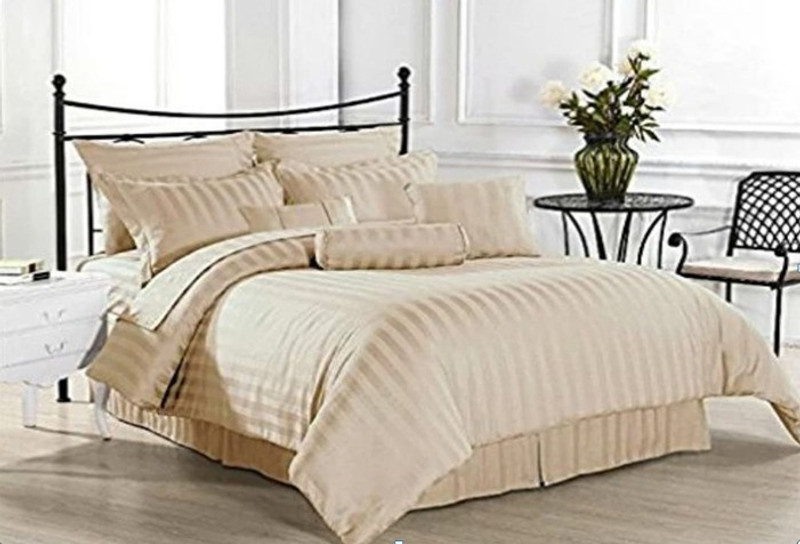 Trading Cotton Double Flat 1 TC Solid 1 Bedsheet with 2 Pillow Covers(Peach)