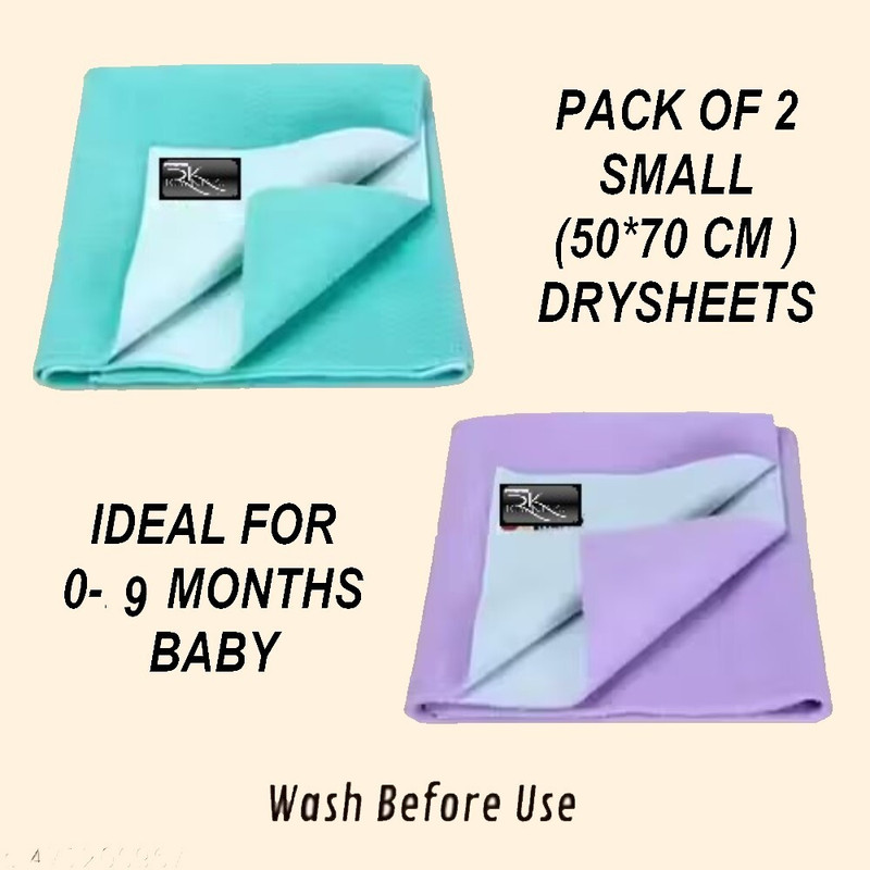 Rajking Cotton Crib Flat 280 TC Solid 2 Bedsheets with 4 Pillow Covers(SEE GREEN & PURPLE)