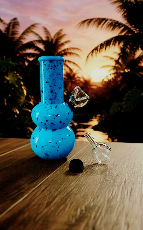 MartinBong 5"Inch Blue colour in Marble design Glass Smoking Beer Bong Funnel(150 mll)