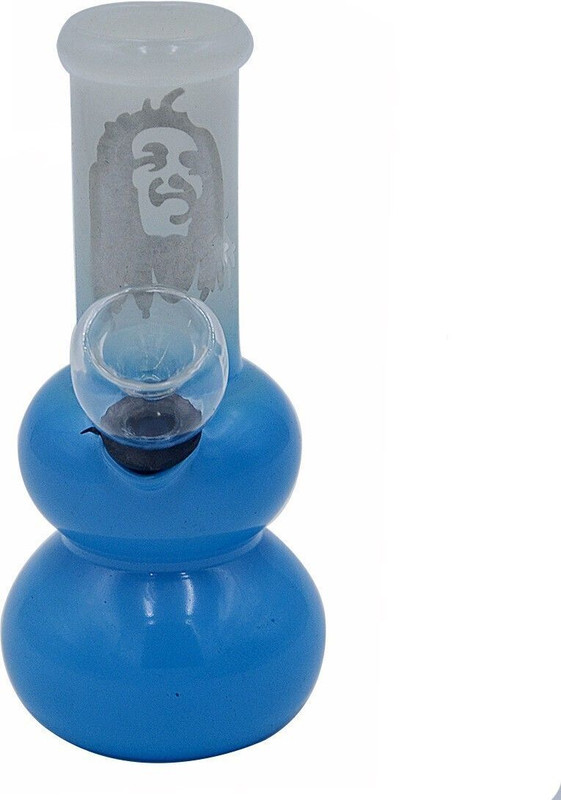 GREENS 5 Inch Bob Marley Blue &Clear Transparent Beer Bong Funnel(150 mll)
