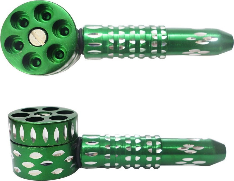GREENS 5 Inch Six Shooter Yellow Smoking Metal Chillum Mouth Tip Beer Bong Funnel(60 mll)