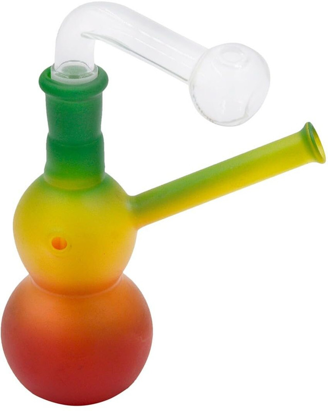 TANISHKA EXPORT Glass Bong, Borosilicate Glass Construction with Multicolor Rasta Print Beer Bong Funnel(120 mll)