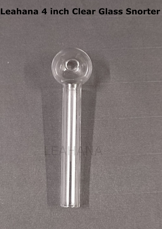LEAHANA 4 inch Clear Glass Plain Snorter Beer Bong Funnel(10 mll)