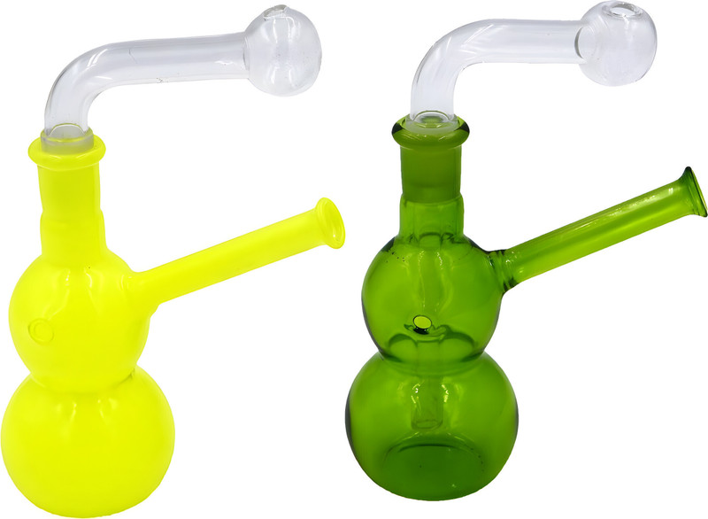 Richaa Creation 6 Inch 2PEC Yellow & Green Burner Smoking Water Pipe Beer Bong Funnel(500 mll)