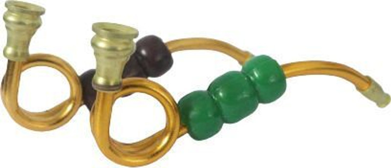 Green Apple Inc 4 Inch Antique Coil Design Green Finger Support Brass Hookah Smoking Pipe Beer Bong Funnel(11 mll)
