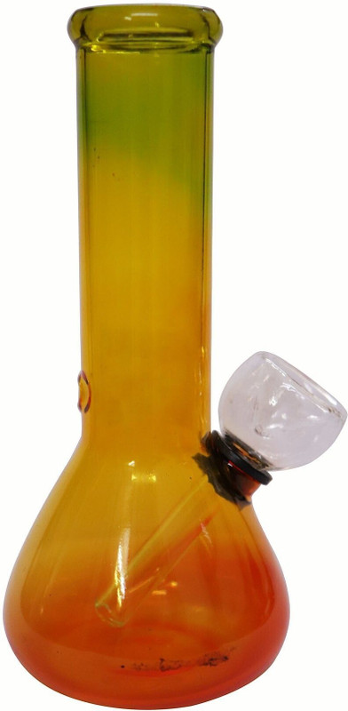 TANISHKA EXPORT 6 Inch Rasta Round Shaped Smoking Glass Water Pipe Beer Bong Funnel(250 mll)