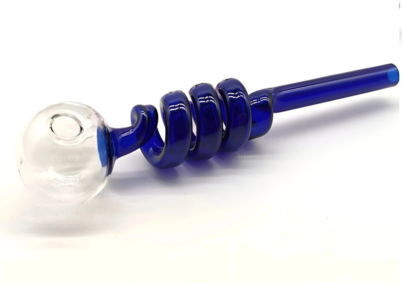 Richaa Creation 6 Inch Valentines Coil Blue Glass Smoking Beer Bong Funnel(50 mll)