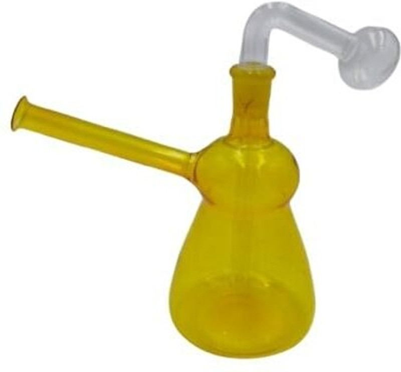 TANISHKA EXPORT Compact Clear Glass Bong with Curved Neck, Borosilicate Glass Beer Bong Funnel(120 mll)