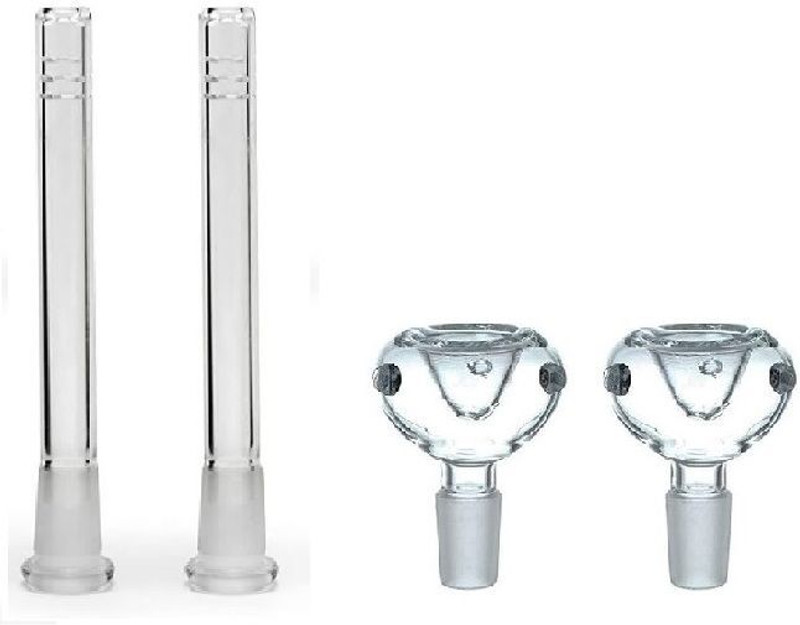 Hooker Fookers Glass Stem Bowl with Glass Slide Adapter With Handle Beer Bong Funnel(10 mll)